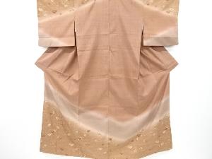リサイクル 芝草に菊牡丹模様手織り紬付け下げ訪問着